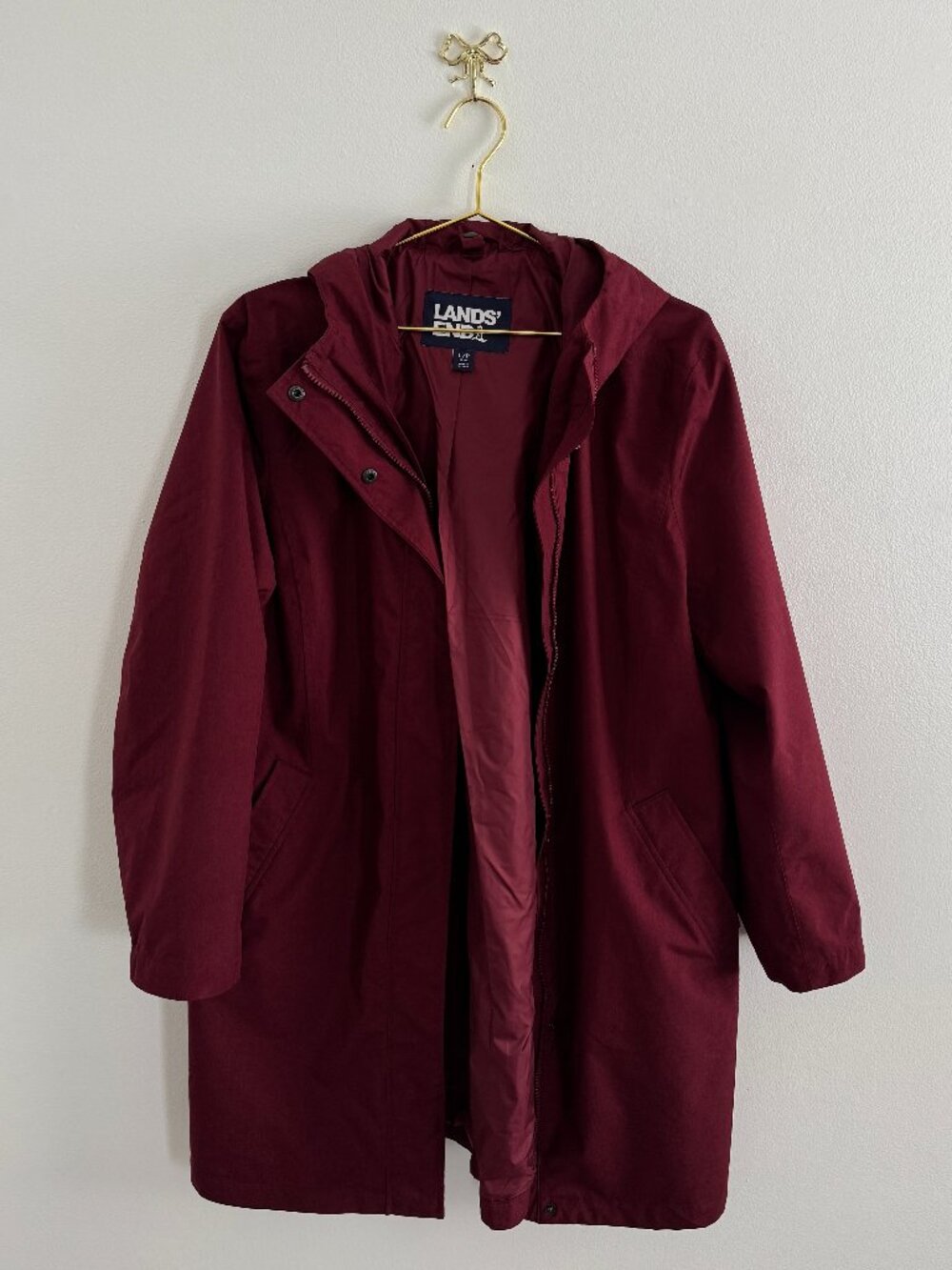 Lands End Burgundy Coat 3 in 1 Large Petite